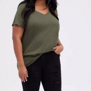 Torrid Girlfriend Heritage Slub V-Neck Tee